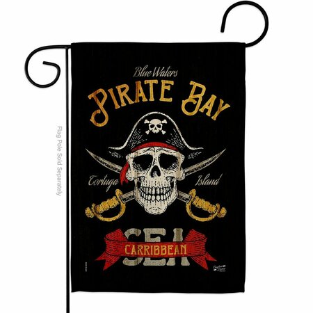 PATIO TRASERO 13 x 18.5 in. Pirate Bay Garden Flag with Coastal Double-Sided Decorative Vertical PA4214832